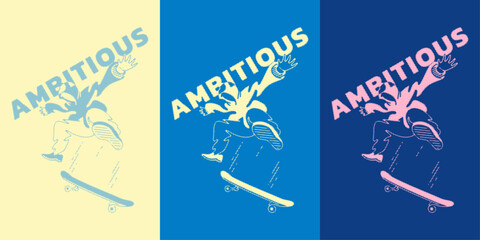 SKATEBOARD FUNKY POP THEME ILLUSTRATION