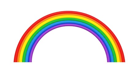 Realistic Colorful Rainbow Arch Shape on Isolated White Background Illustration