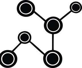 Abstract molecular structure representing science chemistry biology network connections and data flow icons