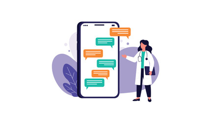 Telemedicine healthcare virtual doctor consultation online chat medical services
