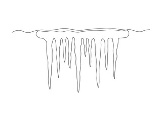 Abstract icicles of ice, continuous single one line art drawing sketch, logo