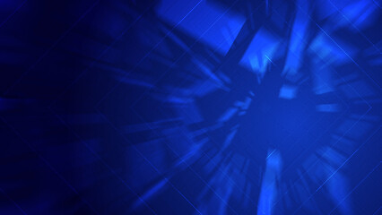 Abstract creative glowing blur stripe geometric shape on gradient dark blue background illustration.