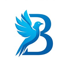 Obraz premium Blue bird letter B logo