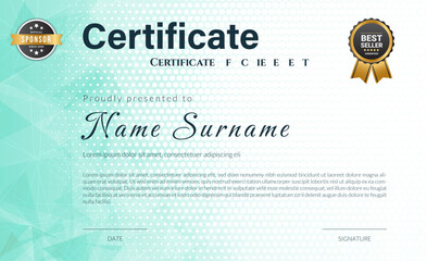 stylish modern elegant certificate of achievement award template design vector illustration, Awesome geometric pattern certificate of achievement