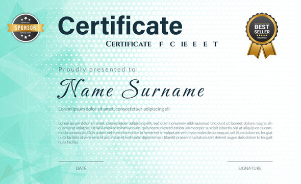 stylish modern elegant certificate of achievement award template design vector illustration, Awesome geometric pattern certificate of achievement