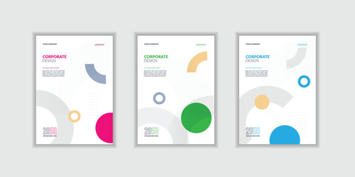 Brochure, annual report, flyer design templates. Modern creative book cover set template. A4 size book cover template for annual report, 