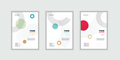 Brochure, annual report, flyer design templates. Modern creative book cover set template. A4 size book cover template for annual report, 