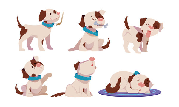 Delightful and adorable playful puppies are showcased in various and charming poses