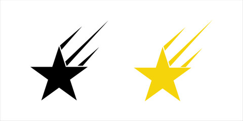 Falling Star icons space element night galaxy vector design.	
