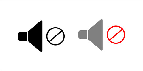 Speaker Volume Symbol Icon set .Vector Design Illustration	
