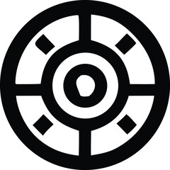 Obraz premium Abstract circular geometric design with concentric circles and radial lines symbolizing target or focus