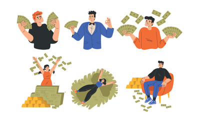 Wealth and Success Beautiful Illustrations Representing Financial Prosperity and Abundance