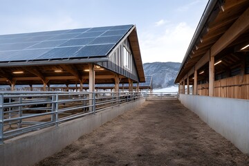Obraz premium Solar-powered farm for clean energy using Generative AI