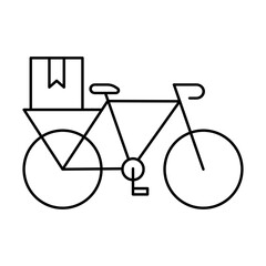 delivery package with bicycle, bicycle icon vector illustration