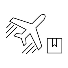 airplane package delivery icon