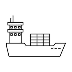 cargo ship delivery icon in transparent backgroung