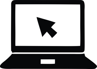 Digital technology icon laptop computer screen cursor pointer online navigation digital device computing connection internet access