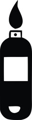Obraz premium Simple black silhouette of a gas cylinder with a flame on top and a blank label for customization