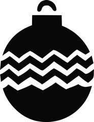 Simple silhouette of a christmas tree ornament with chevron pattern festive holiday decor element for seasonal celebrations