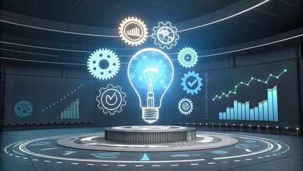 Innovative Light Bulb Symbolizing Ideas and Technology Advancements