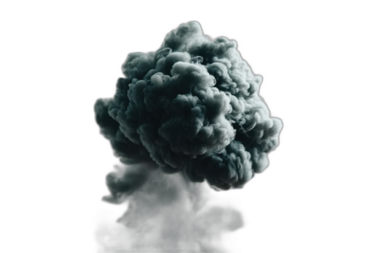 Ethereal Smoke Cloud Explosion on Isolated Background