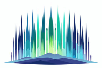 A stunning abstract digital background featuring vibrant gradient light waves in purple, blue, orange, and pink tones. Vertical glowing lines create a modern futuristic effect, perfect for use in tech