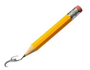 yellow Pencil write draw art — transparent background