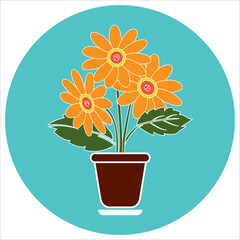 blooming flowers with leaves