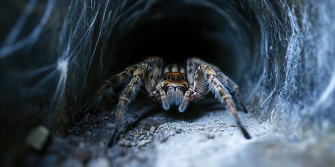 A predator waits, with a deadly web and arachnid lurking in the shadows
