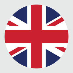 UK Circular Flag Grey Background National Emblem