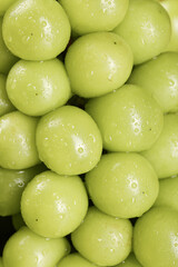 Fresh Green Grapes with Water Droplets - Healthy Fruit Background