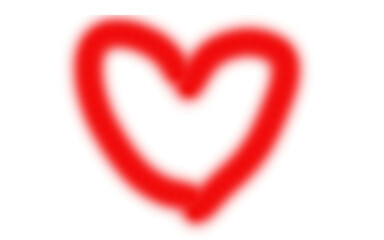 hand-drawn  red heart shaped