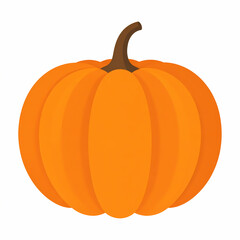 A Vibrant Orange Pumpkin with a Brown Stem on a White Background.