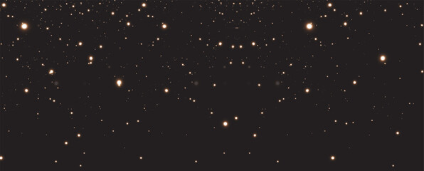 Vector Illustrator of a Christmas background featuring PNG powder dust light, golden sparkles, and a soft shimmering bokeh effect.