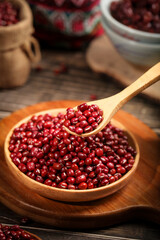 Fresh Red Kidney Beans in Wooden Bowl - Guizhou Farm Harvest Organic Legumes