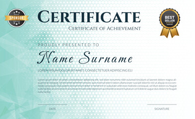 stylish modern elegant certificate of achievement award template design vector illustration, Awesome geometric pattern certificate of achievement