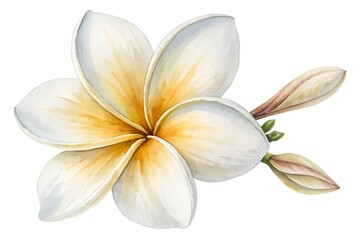 Fototapeta premium water color frangipani flower isolated on white