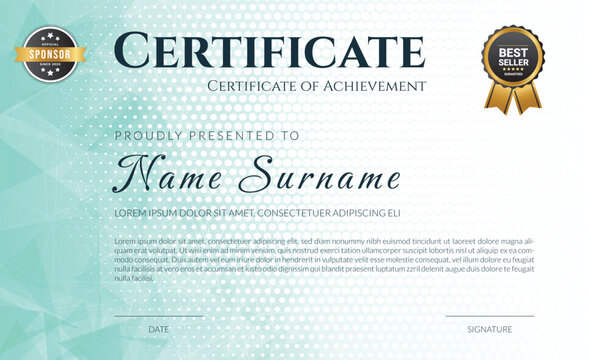 stylish modern elegant certificate of achievement award template design vector illustration, Awesome geometric pattern certificate of achievement