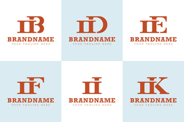Letters OB OD OE OF OI OK Monogram Logo, for BO DO EO FO IO KO initials