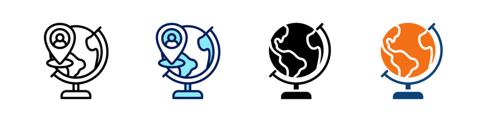 Orientation Map All In One Icon Multi Styles Vector Set