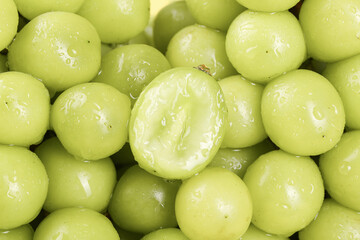 Fresh Green Grapes with Water Droplets Close-up Macro Photography from Yunnan Guizhou China