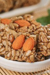 Handmade Nut Seed Pastry Bars with Almonds Sunflower Seeds Healthy Homemade Snack Food