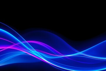 Fototapeta premium Abstract Blue and Magenta Light Waves on Black Background