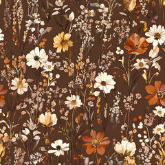 Floral or leaf pattern background suitable for wallpaper, fabric, or decorative design. Soft colors and natural style, ideal for digital and print use.