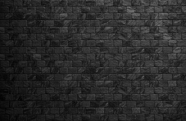 Black brick wall texture as background or wallpaper for inserting text. Abstract dark brick wall texture background pattern, Wall brick surface texture.