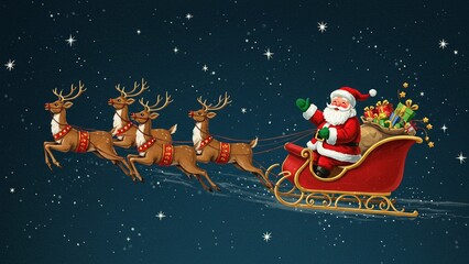 santa claus with reindeer