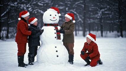 children playing in snow
