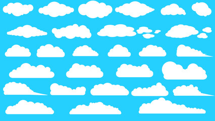 vector illustration of clouds, vector illustration of a set of icons of clouds, cloud