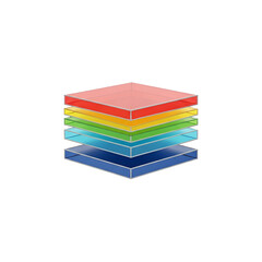 Colorful layered design for data visualization, business concepts, and abstract projects with vibrant colors