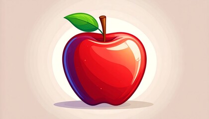 Cartoon apple with subtle highlights